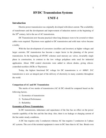 HVDC Transmission Systems UNIT-1 - CET