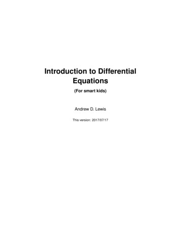 Introduction To Differential Equations - Queen's U