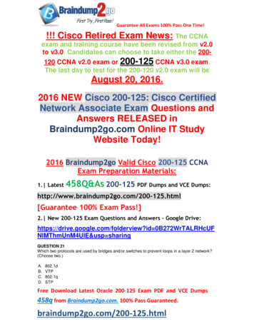 The CCNA Exam And Training Course Have Been Revised From . - TeacherTube