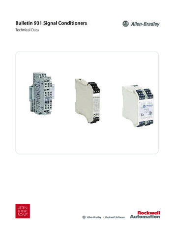 Bulletin 931 Signal Conditioners Technical Data - DDS