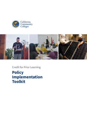 California Community Colleges Credit For Prior Learning Policy .