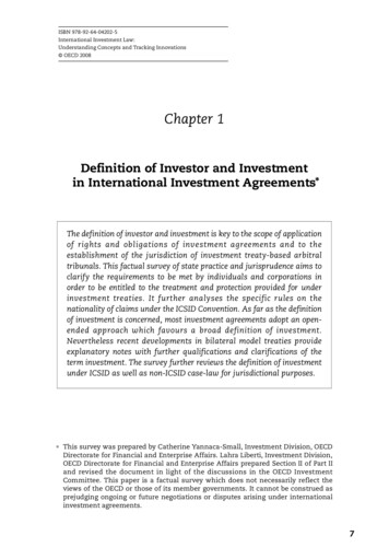 International Investment Law - Understanding Concepts And Tracking .