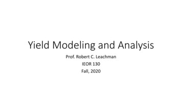 Yield Modeling And Analysis - University Of California, Berkeley