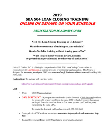 2019 Sba 504 Loan Closing Training Online On Demand On Your Schedule