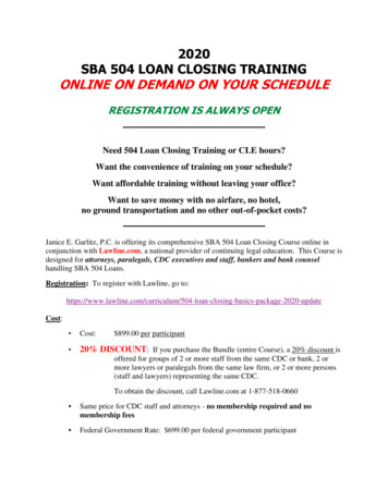 2020 Sba 504 Loan Closing Training Online On Demand On Your Schedule