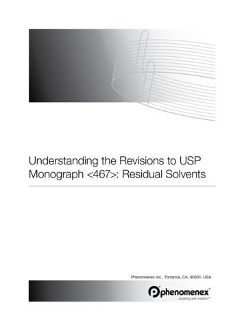 Understanding The Revisions To USP Monograph <467 . - Phenomenex