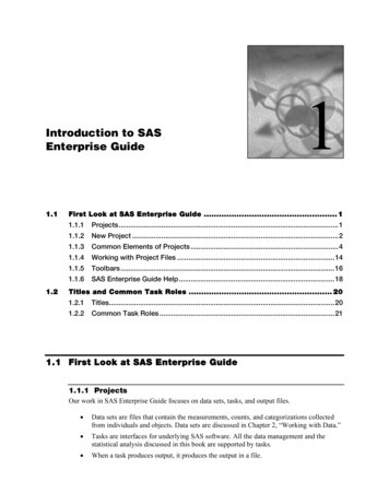 Introduction To SAS Enterprise Guide