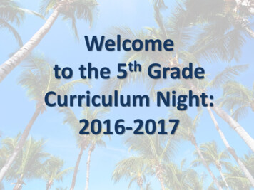 5th Grade Curriculum Night - Tradition