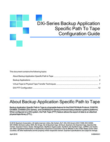 DXi-Series Backup Application Specific Path To Tape Configuration Guide