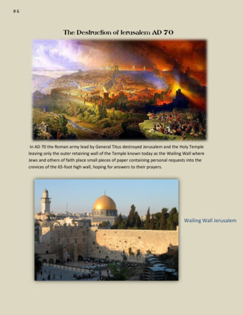 The Destruction Of Jerusalem AD 70