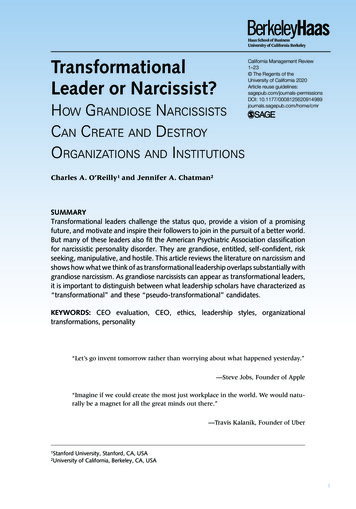 Transformational Leader Or Narcissist? - Haas-Berkeley
