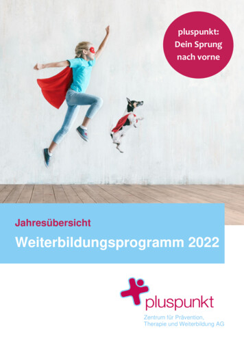 Weiterbildungsprogramm 2022 - Pluspunkt Zentrum