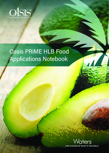 Oasis Prime HLB Food Applications Notebook - Waters Corporation