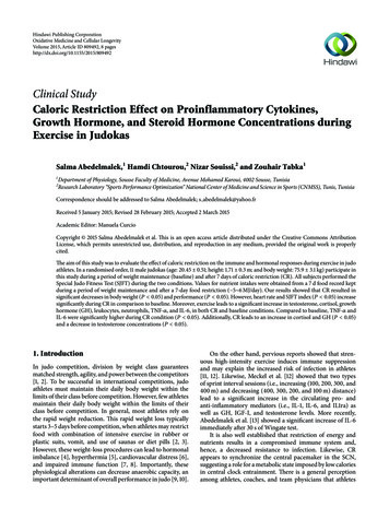 Clinical Study Caloric Restriction Effect On Proinflammatory . - Hindawi