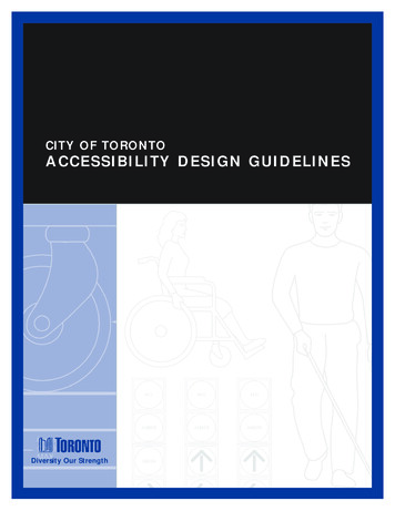 City Of Toronto Accessibility Design Guidelines