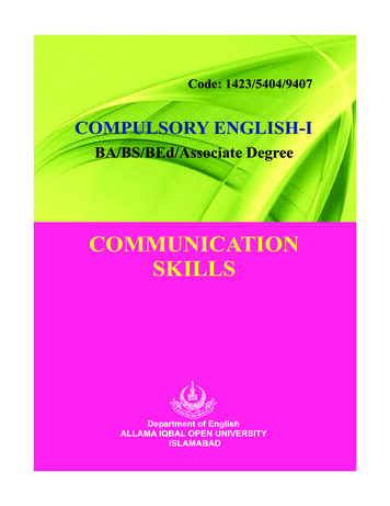 COMMUNICATION SKILLS - Allama Iqbal Open University