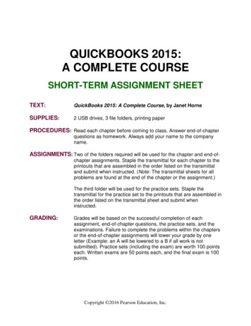 QUICKBOOKS 2015: A COMPLETE COURSE - Grades Push