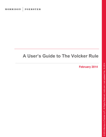 A User's Guide To The Volcker Rule - IFLR