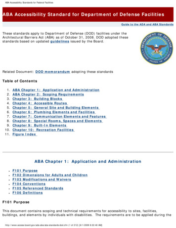 ABA Accessibility Standards For Federal Facilities