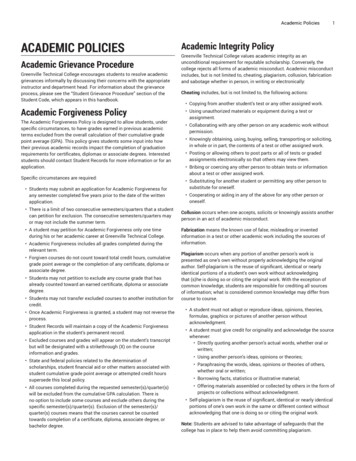 Academic Policies - Greenville Technical College