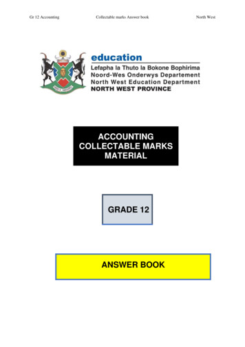 Accounting Collectable Marks Material Grade 12 Answer Book