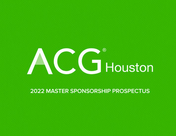 2022 Master Sponsorship Prospectus - Acg