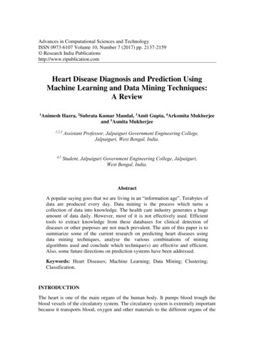 Heart Disease Diagnosis And Prediction Using Machine Learning And Data .
