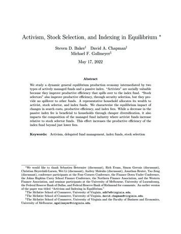 Activism, Stock Selection, And Indexing In Equilibrium