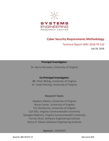 Cyber Security Requirements Methodology - DTIC