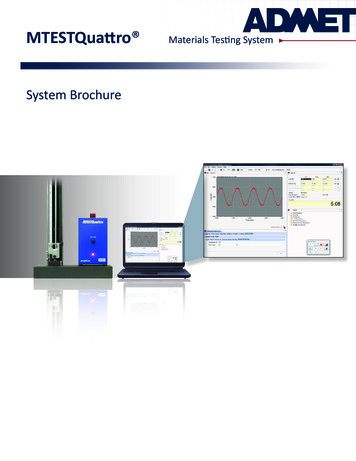 System Brochure - ADMET