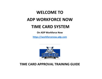 WELCOME TO ADP WORKFORCE NOW TIME CARD SYSTEM - Daemen.edu