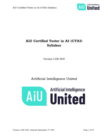 AiU Certified Tester In AI (CTAI) Syllabus - ISTQB