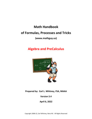 Math Handbook Of Formulas, Processes And Tricks - MathGuy.US