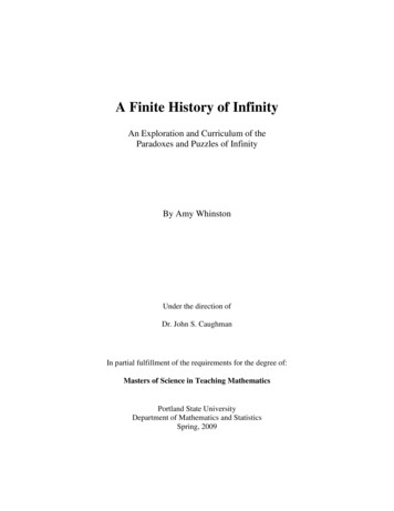 A Finite History Of Infinity - Portland State University