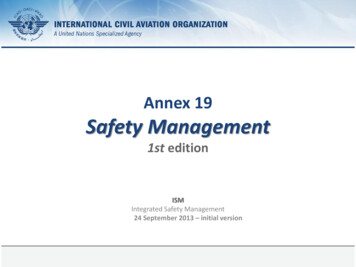 Annex 19 Safety Management - ICAO