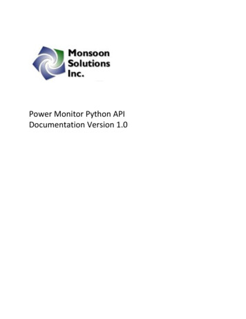 Power Monitor Python API Documentation Version 1 - GitHub Pages