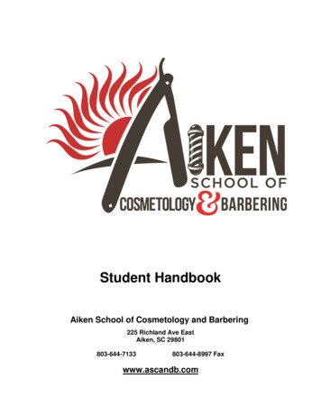 Student Handbook - Aiken School Of Cosmetology & Barbering