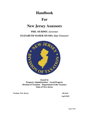 Handbook For New Jersey Assessors - State