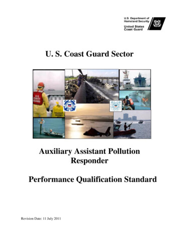Auxiliary Assistant Pollution Responder Performance Qualification Standard
