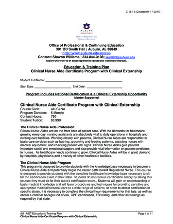 Clinical Nurse Aide Certificate Program With Clinical Externship