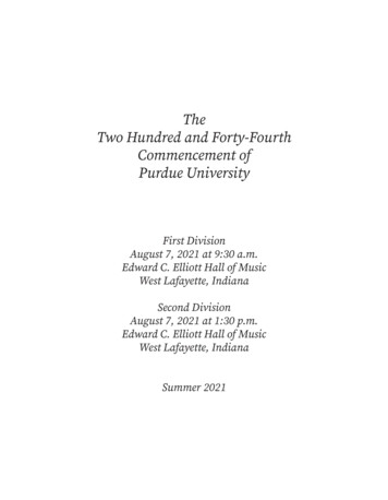 The Two Hundred And Forty-Fourth Commencement Of . - Purdue University