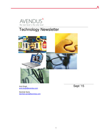 AvendusTechnology Newsletter Sept 2015 V1