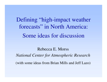 Defining “high-impact Weather Forecasts” In North 