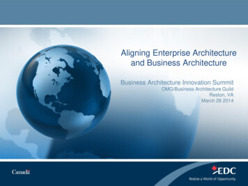 Aligning Enterprise Architecture And Business Architecture