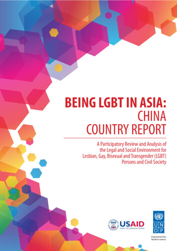 Being Lgbt In Asia: China Country Report - Undp