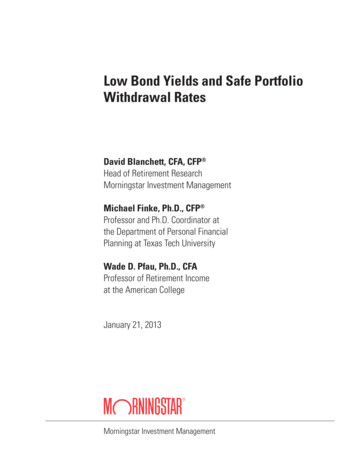 Low Bond Yields And Safe Portfolio Withdrawal Rates
