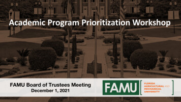 Academic Program Prioritization Workshop - FAMU