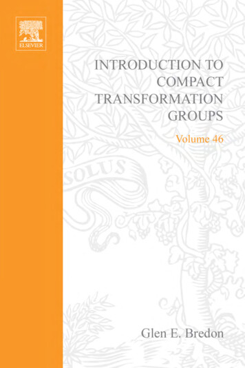 Introduction To Compact Transformation Groups - IU