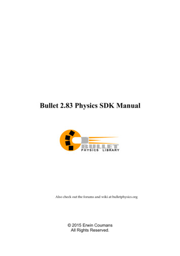 Bullet 2.83 Physics SDK Manual - GitHub