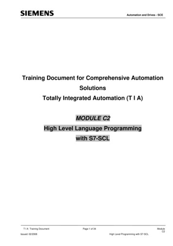 High Level Language Programming With S7-SCL - Siemens